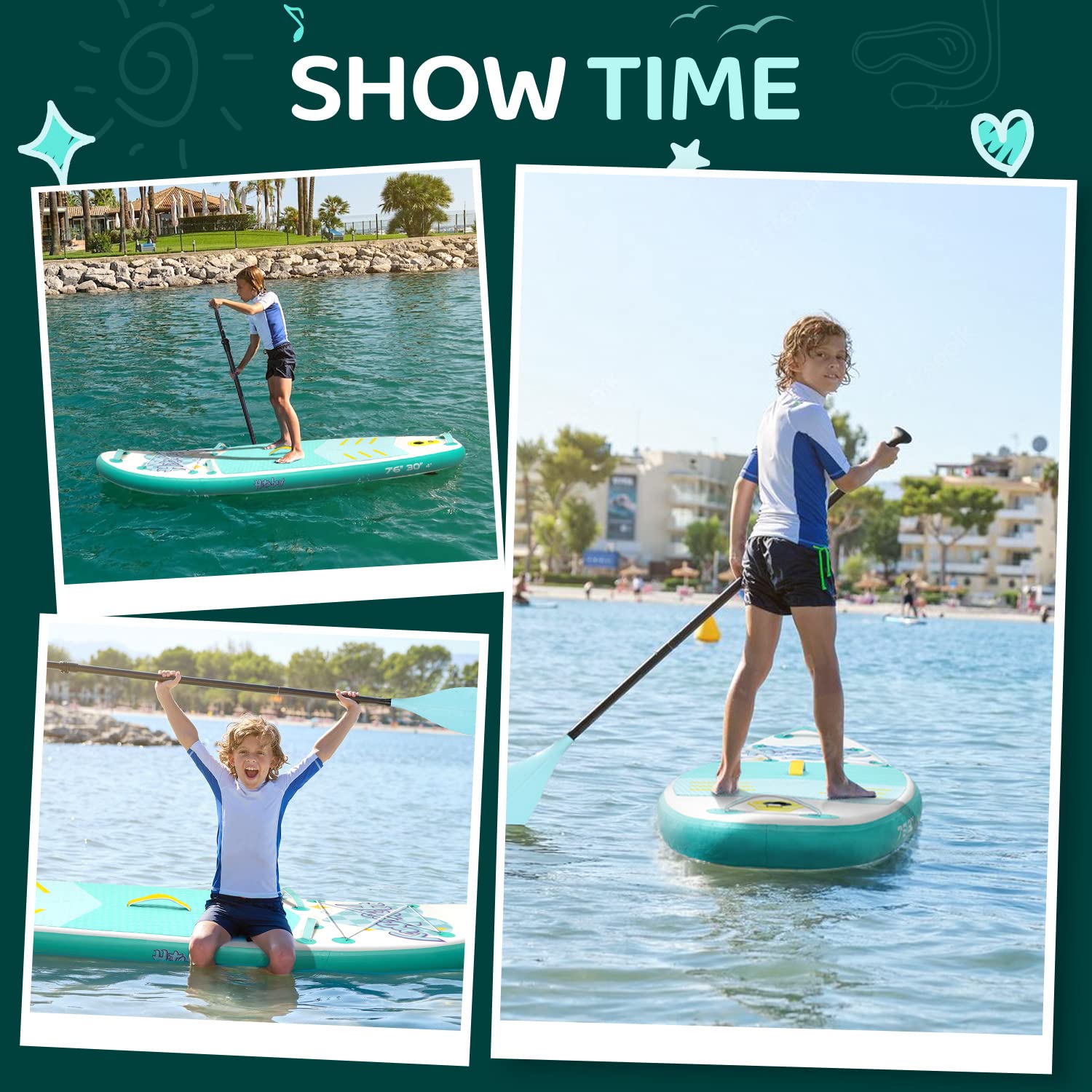 Paddle Board with SUP Accessories, Durable, Lightweight, Stable